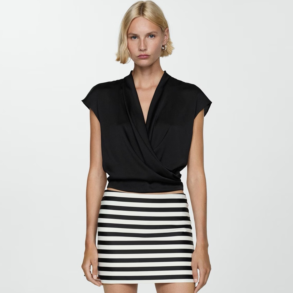 NWT Mango Sleeveless Wrap Blouse